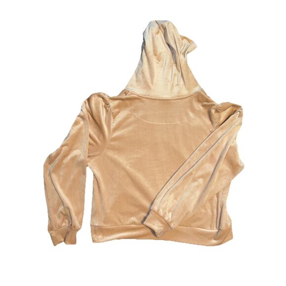 Magaschoni Womens Y2K Velour Creamy Beige Jacket Size XLFull Zip Track Hooded - Picture 8 of 8